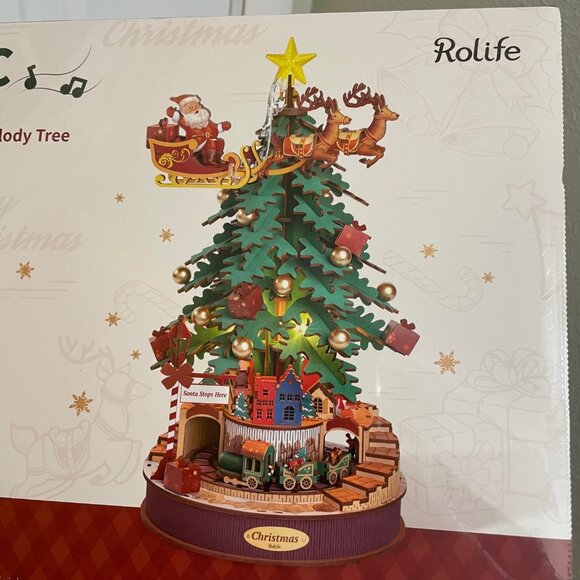Rolife 3D Puzzle Christmas Melody Tree Music Box Dreamer Wooden DIY Kit - Picture 3 of 9